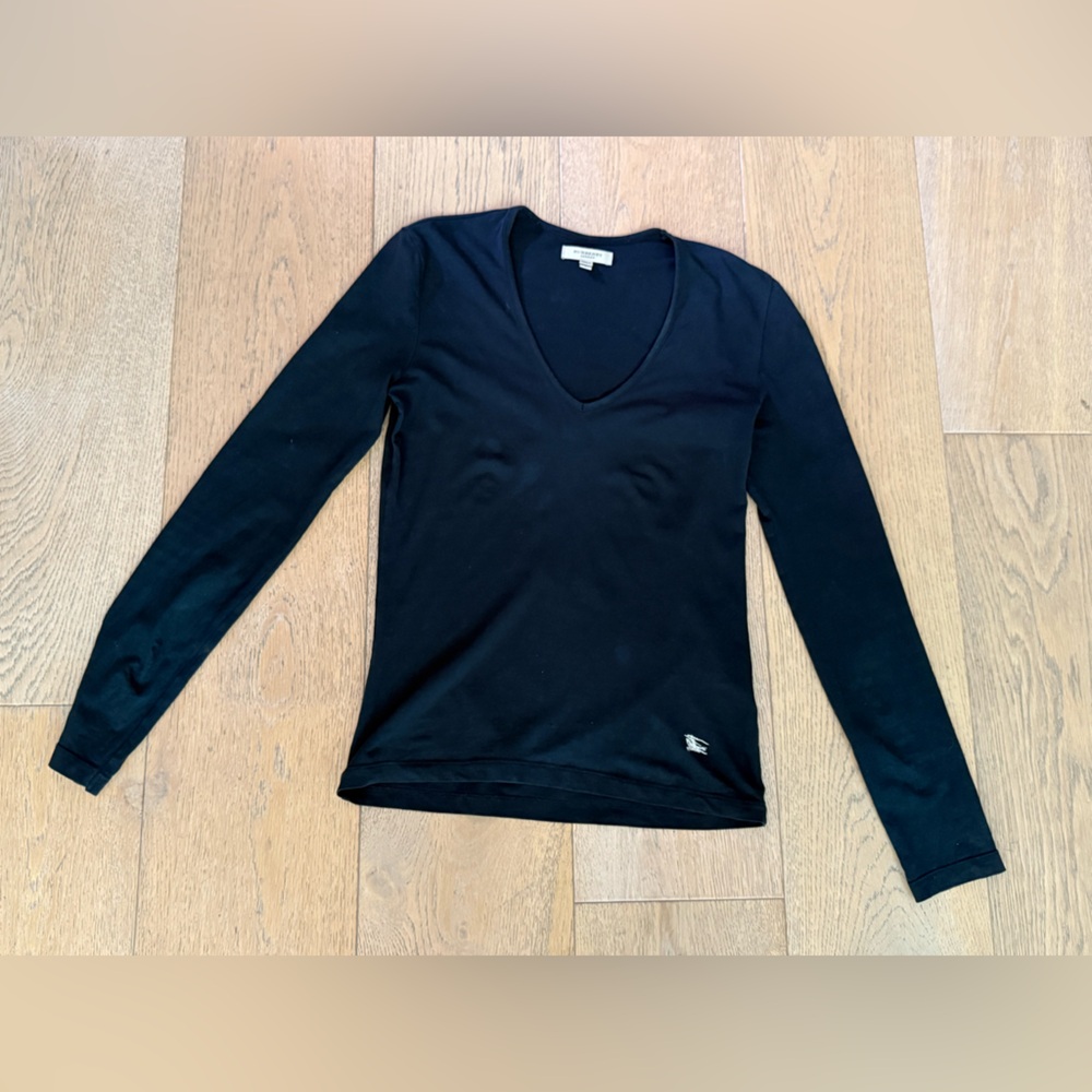 Burberry London black long sleeve v neck top - Picture 6 of 11
